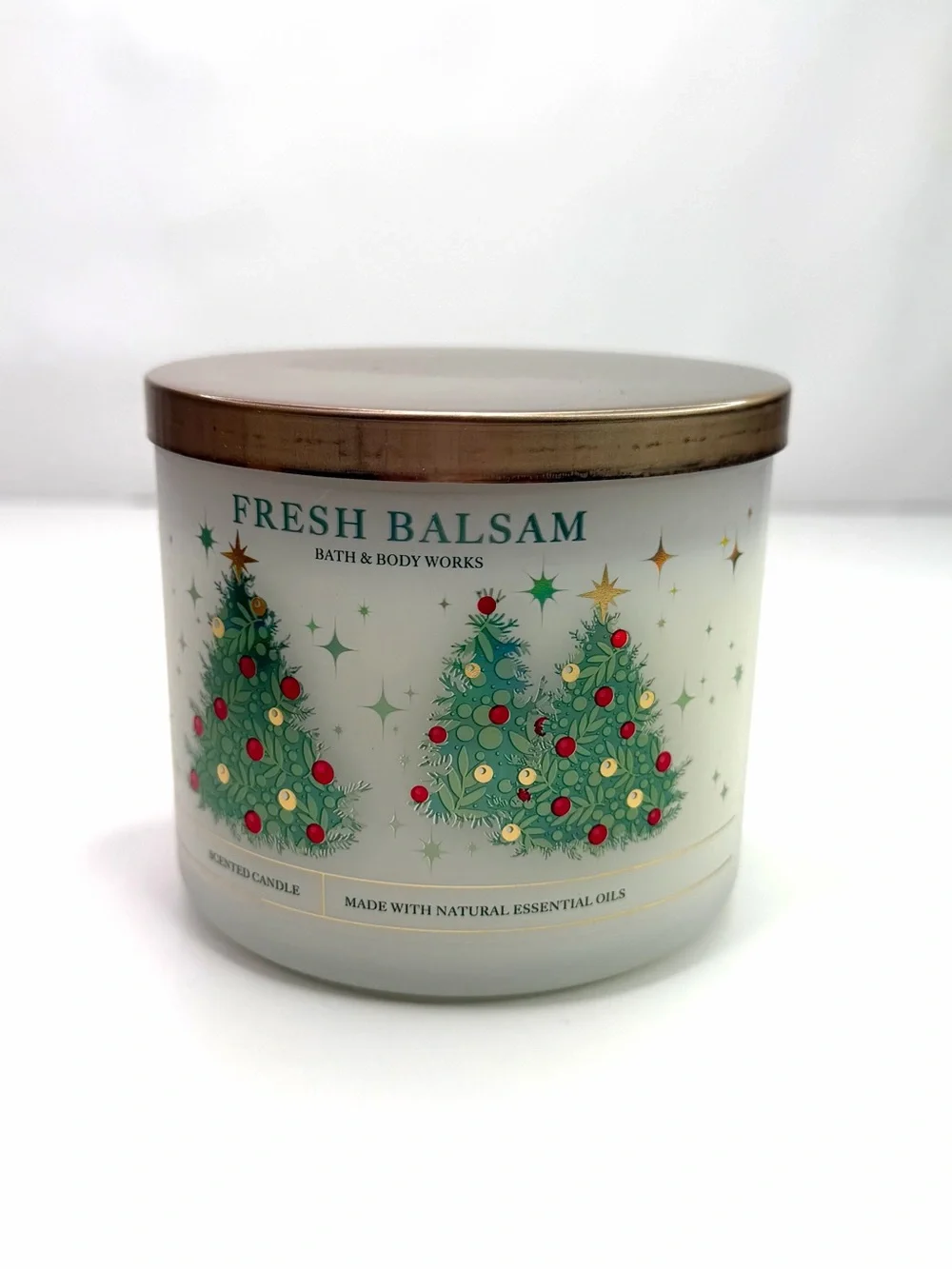 Bath & Body Works White Fresh Balsam 3-Wick 14.5 oz Candle - Picture 1 of 7